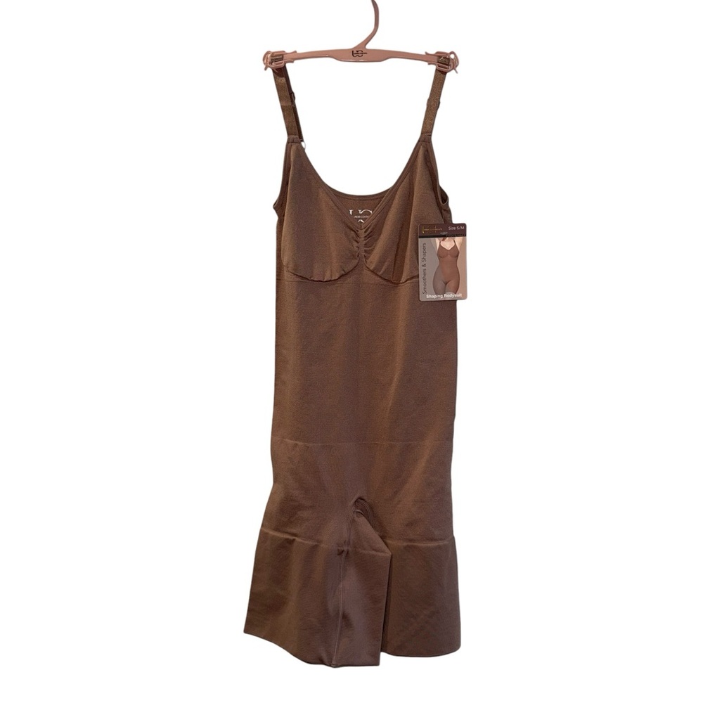 UC Under Control Taupe Shaping Bodysuit Thigh Slimmer Adjustable Straps S/M NWT - Picture 2 of 5